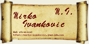 Mirko Ivanković vizit kartica